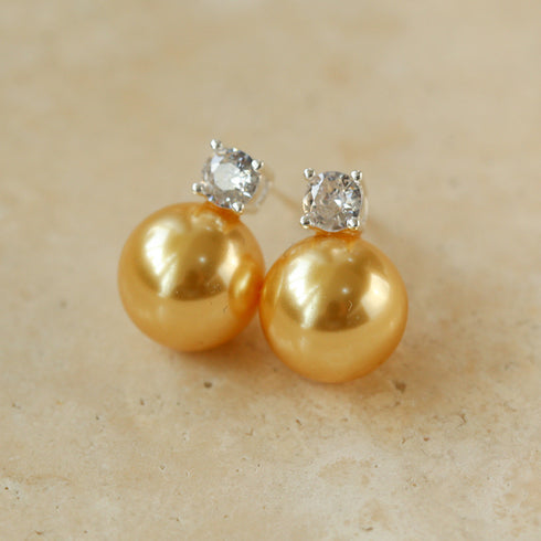 Swarovsk Pearl Zirconia Stone Earrings - Zafari Studio Jewelry