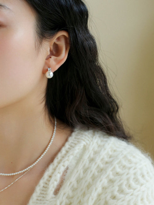 Swarovsk Pearl Zirconia Stone Earrings - Zafari Studio Jewelry