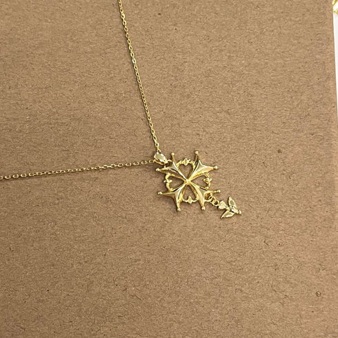 Huguenot Cross Necklace Gold Vermeil - Zafari Studio Jewelry