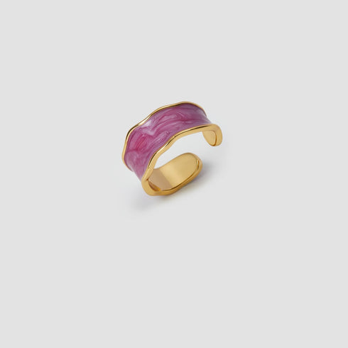 Enamel Charm Open Ring - Zafari Studio Jewelry