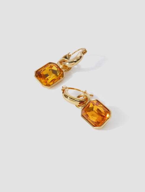 Cube Crystals Hoops Earrings - Zafari Studio Jewelry