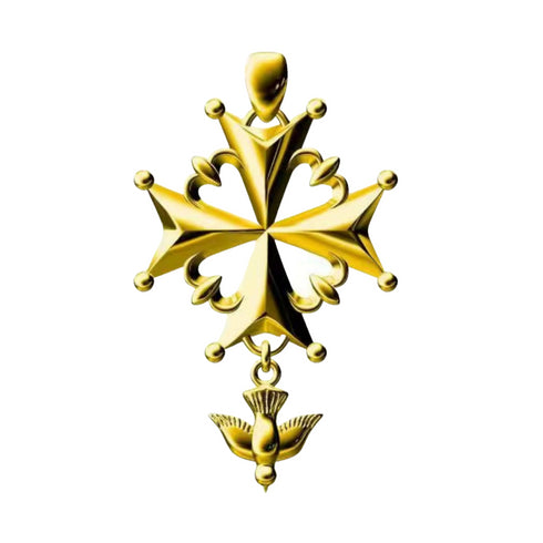 Huguenot Cross Necklace Gold Vermeil - Zafari Studio Jewelry