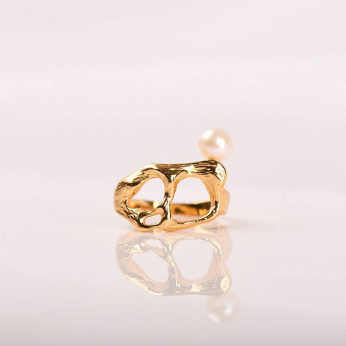 Chaotic Pearl Ring - Zafari Studio Jewelry