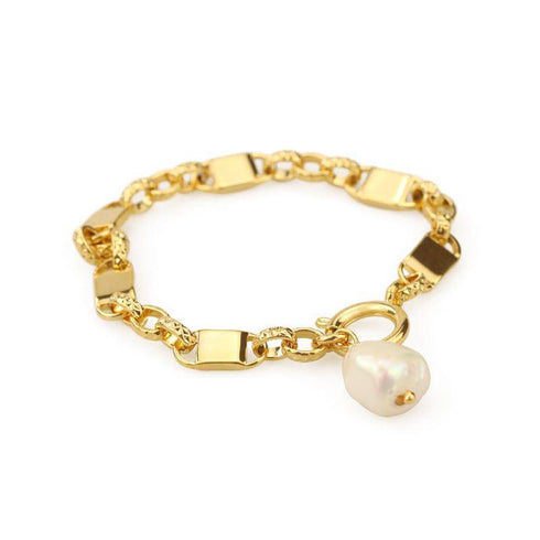 Modern Baroque Pearl Chain Bracelet - Zafari Studio Jewelry