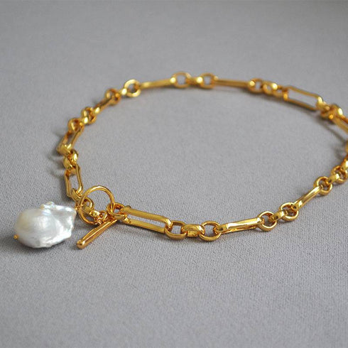 Luxury Baroque Pearls Chain Necklace - Zafari Studio Jewelry