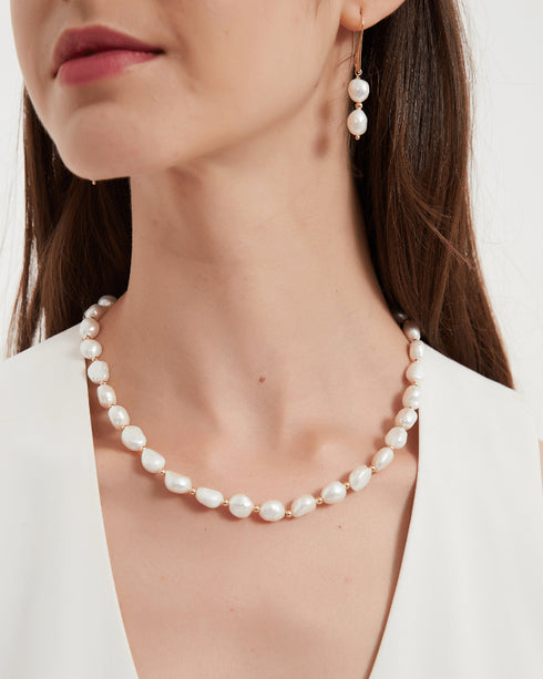 ELISA Pearl Matching Necklace, Bracelet & Earrings (Purchase Individually) - Zafari Studio Jewelry