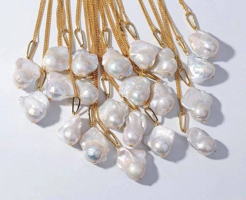 Single Drop Luxury Baroque Pearl Necklace - Zafari Studio Jewelry