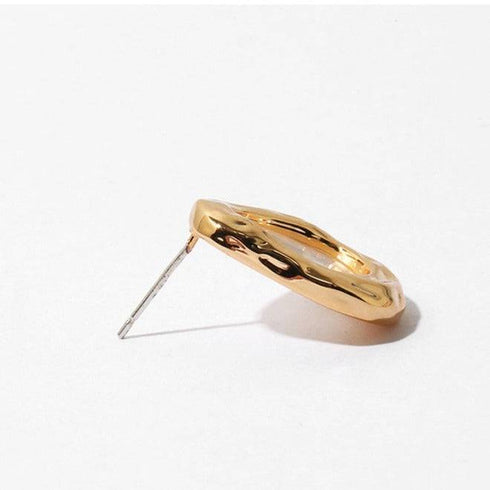 Vintage Mother of Pearls Shell Gold Earrings - Zafari Studio Jewelry