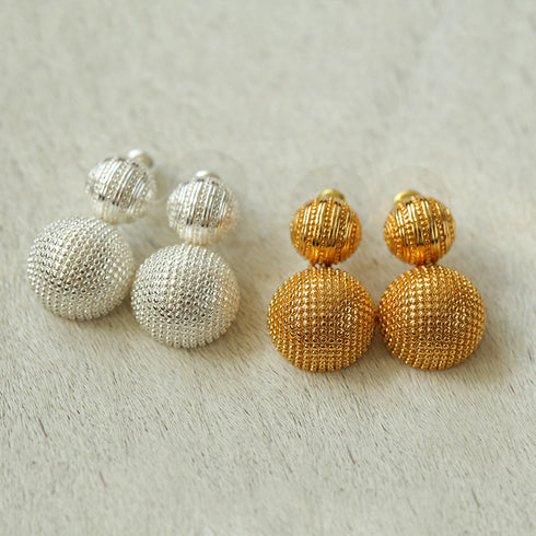 Dual Ball Gold Earrings - Zafari Studio Jewelry