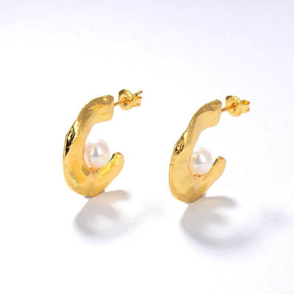 CASSIE Pearl Earrings Gold Vermeil - Zafari Studio Jewelry