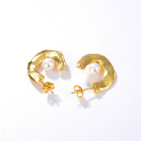 CASSIE Pearl Earrings Gold Vermeil - Zafari Studio Jewelry