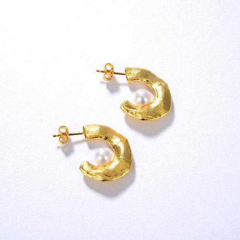 CASSIE Pearl Earrings Gold Vermeil - Zafari Studio Jewelry