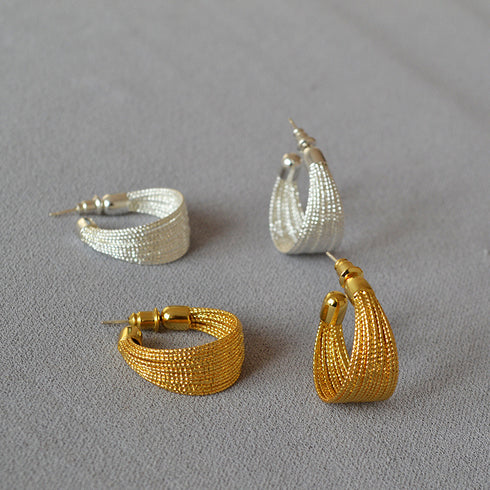 C Shape Shine Lace Earrings - Zafari Studio Jewelry