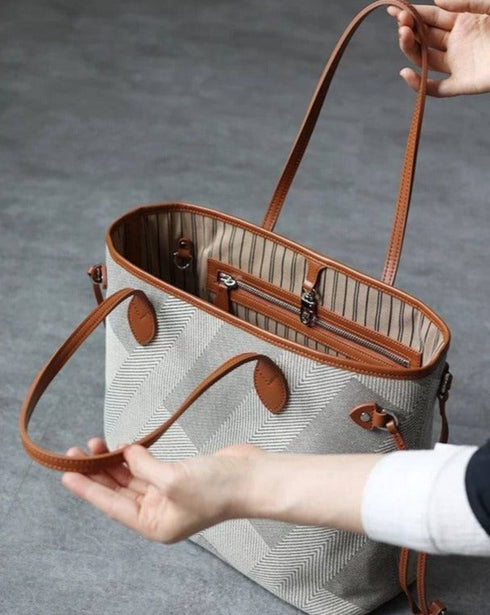 Never Full Small Caramel Tote Bag Commuter Bag - Zafari Studio Jewelry