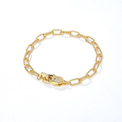CZ Twisted Gold Chain Necklace and Bracelet (Purchase Individually) - Zafari Studio Jewelry