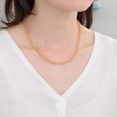 CZ Twisted Gold Chain Necklace and Bracelet (Purchase Individually) - Zafari Studio Jewelry