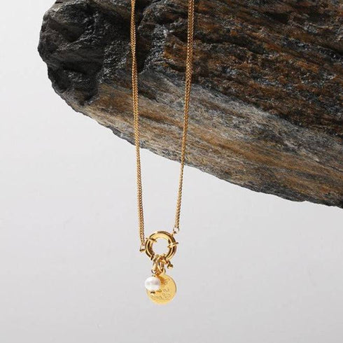 TRUST Coin Pearl Pendant - Zafari Studio Jewelry