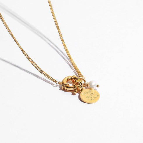 TRUST Coin Pearl Pendant - Zafari Studio Jewelry