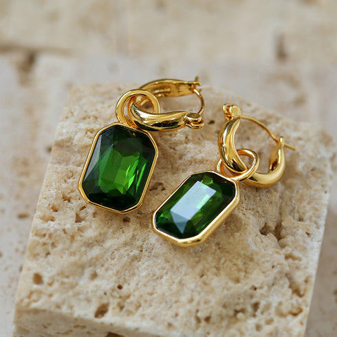 Cube Crystals Hoops Earrings - Zafari Studio Jewelry