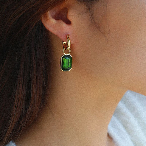 Cube Crystals Hoops Earrings - Zafari Studio Jewelry