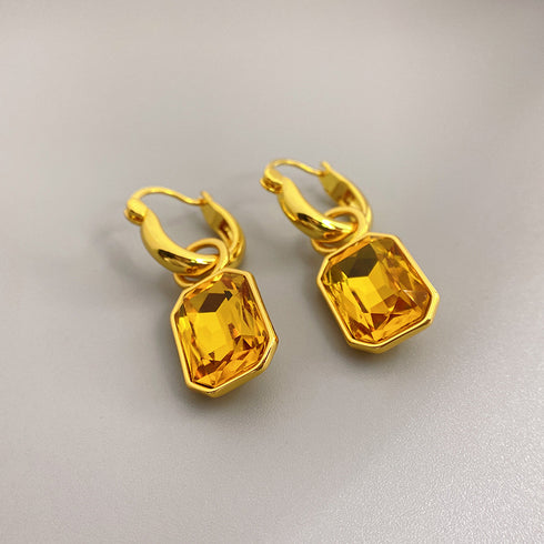 Cube Crystals Hoops Earrings - Zafari Studio Jewelry