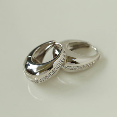 U Shape CZ Earrings - Zafari Studio Jewelry