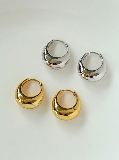 U Shape CZ Earrings - Zafari Studio Jewelry