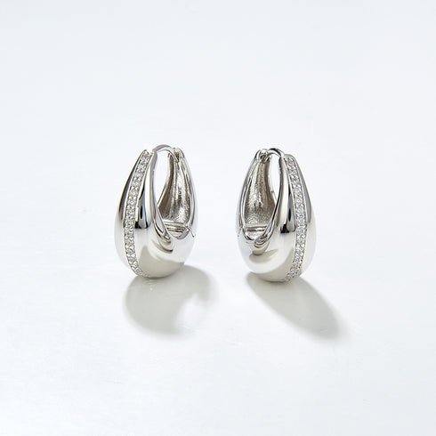 U Shape CZ Earrings - Zafari Studio Jewelry