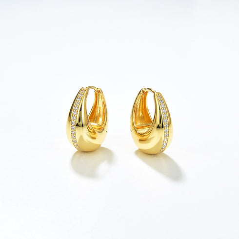 U Shape CZ Earrings - Zafari Studio Jewelry