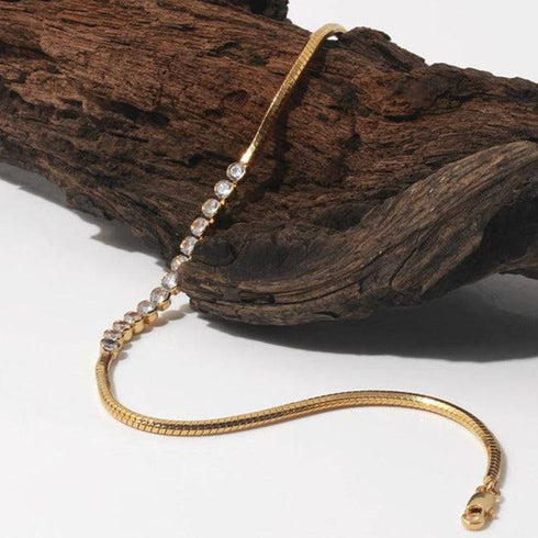 Ultra-Shine Cubic Zirconia Herringbone Choker Necklace - Zafari Studio Jewelry