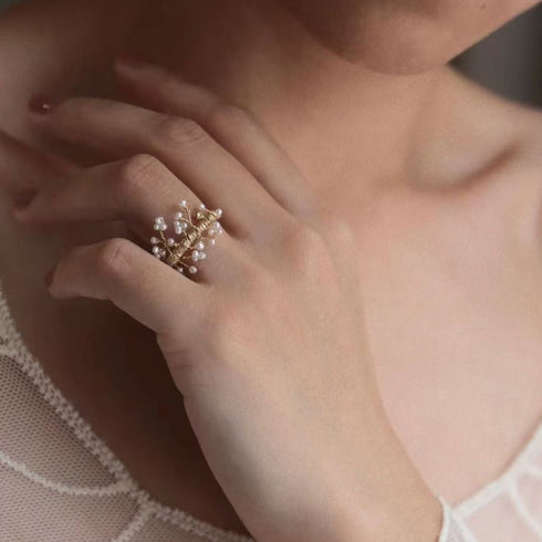 Dainty mini pearls ring - Zafari Studio Jewelry