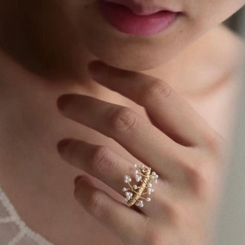 Dainty mini pearls ring - Zafari Studio Jewelry