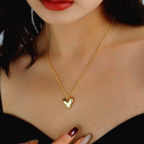 Gold Heart Pendant Necklace - Zafari Studio Jewelry
