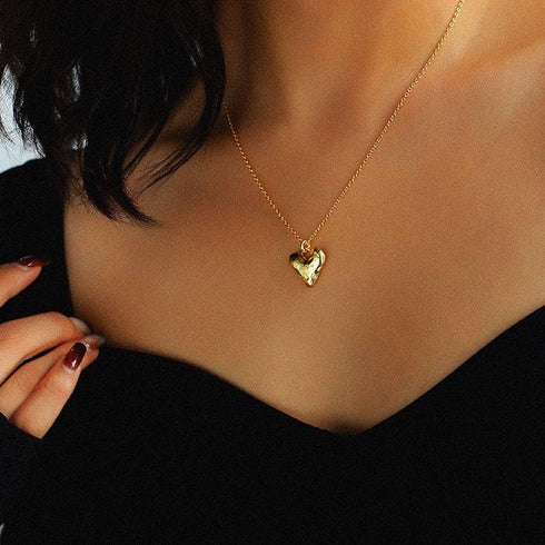 Gold Heart Pendant Necklace - Zafari Studio Jewelry