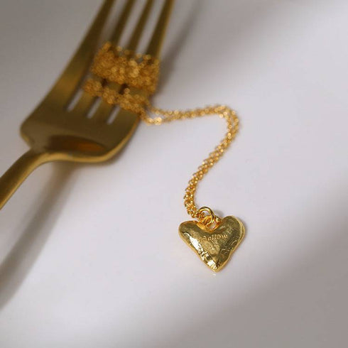 Gold Heart Pendant Necklace - Zafari Studio Jewelry