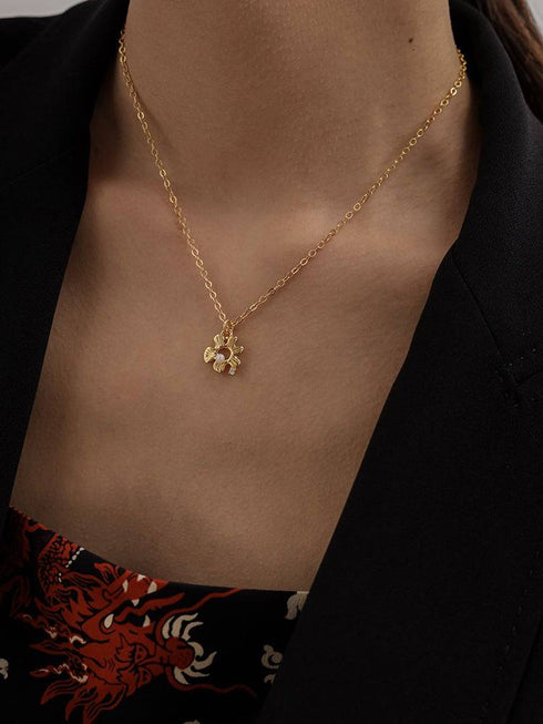 Vintage Daisy Flower Necklace Bracelet Earrings Gold Vermeil (Purchase Individually) - Zafari Studio Jewelry