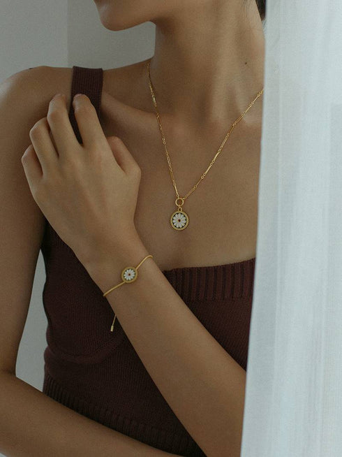 Vintage Daisy Flower Glaze Necklace Bracelet Earrings (Purchase Individually) - Zafari Studio Jewelry