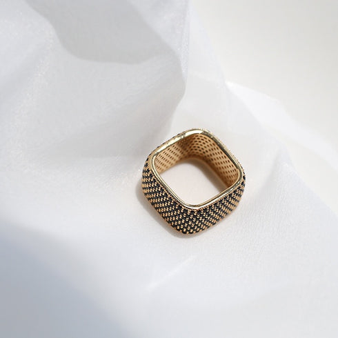Dazzling Square Zirconia Encrusted Ring - Zafari Studio Jewelry