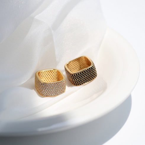 Dazzling Square Zirconia Encrusted Ring - Zafari Studio Jewelry