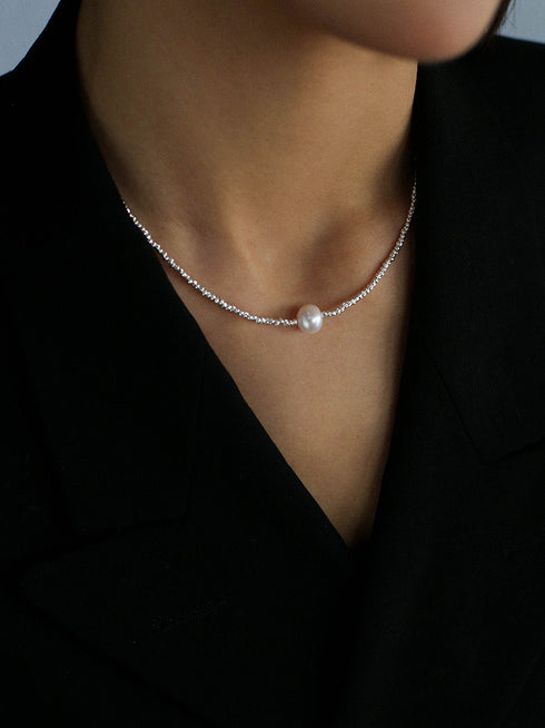 Disco Bead Freshwater Pearl Necklace - Zafari Studio Jewelry