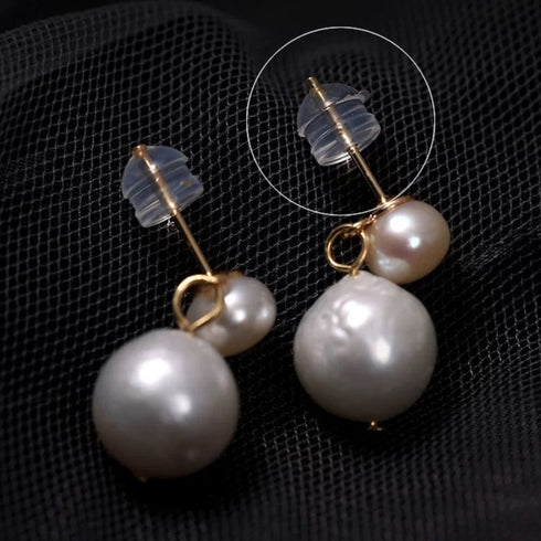 ELLE White Pearl Drop Earrings - Zafari Studio Jewelry