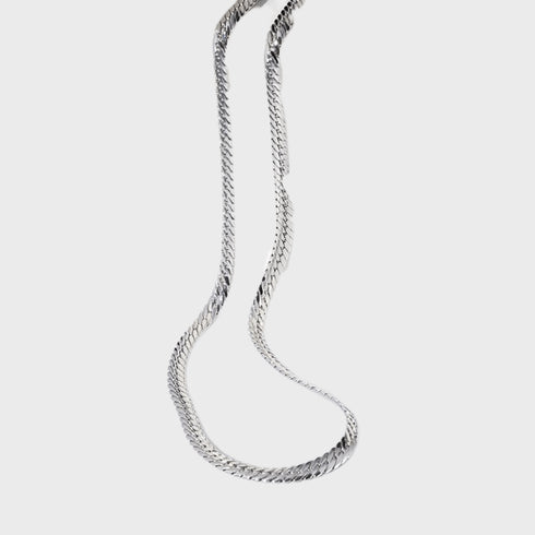 Modern Design Flat Snake Chain Necklace - Zafari Studio Jewelry