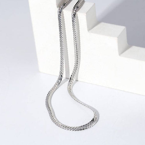 Modern Design Flat Snake Chain Necklace - Zafari Studio Jewelry