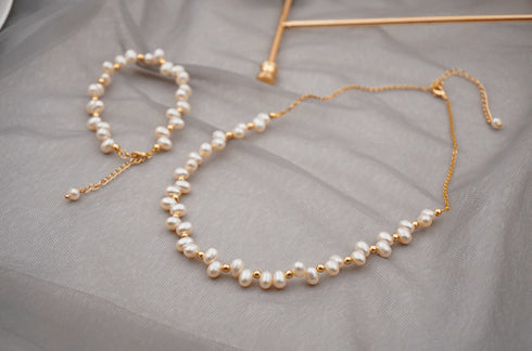 FRANCIE Pearl Necklace and Bracelet (Purchase Individually) - Zafari Studio Jewelry