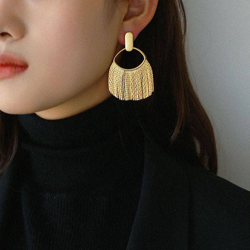 Vintage Eye Lash Tassel Earrings - Zafari Studio Jewelry