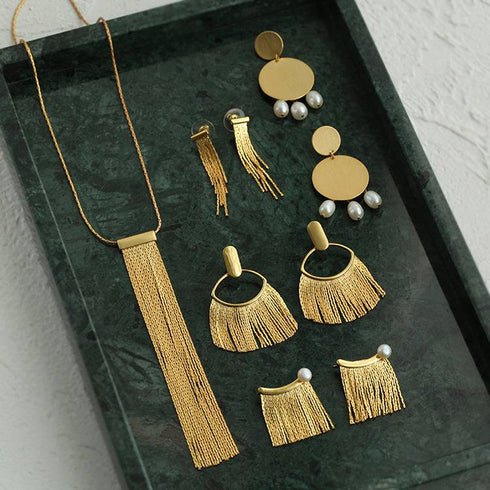 Vintage Eye Lash Tassel Earrings - Zafari Studio Jewelry