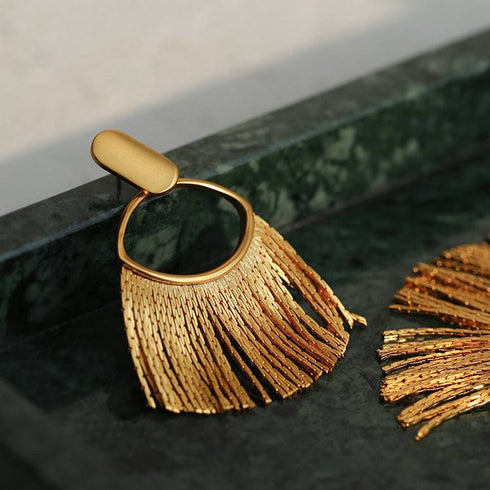 Vintage Eye Lash Tassel Earrings - Zafari Studio Jewelry