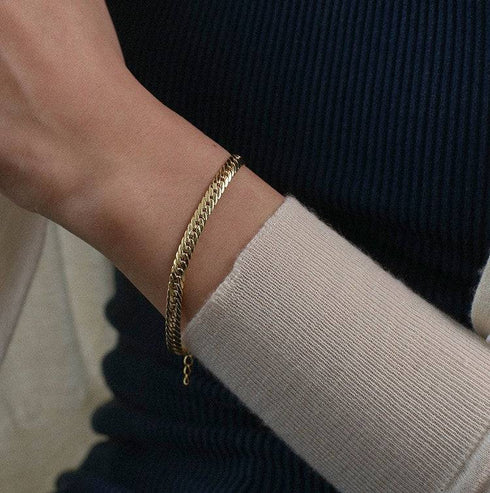 Modern Design Flat Snake Chain Bracelet and Necklace (Purchase Individually) - Zafari Studio Jewelry