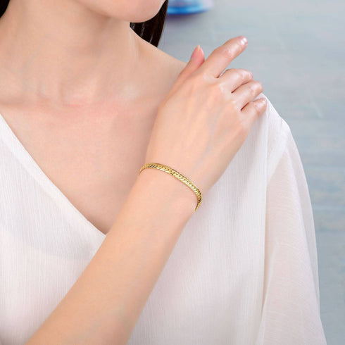 Modern Design Flat Snake Chain Bracelet and Necklace (Purchase Individually) - Zafari Studio Jewelry