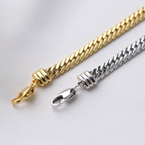 Modern Design Flat Snake Chain Bracelet and Necklace (Purchase Individually) - Zafari Studio Jewelry